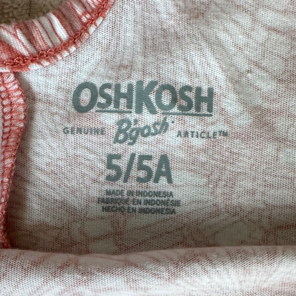 Pair of OshKosh B'gosh Pink Patterned Tank Top and White Denim Shorts - Picture 11 of 13